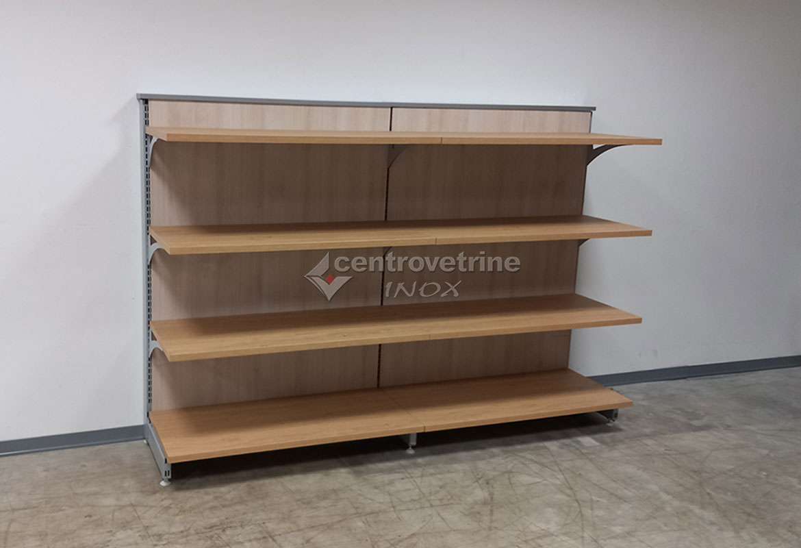 arredamento per negozi con scaffale frutta in legno CENTRO VETRINE INOX